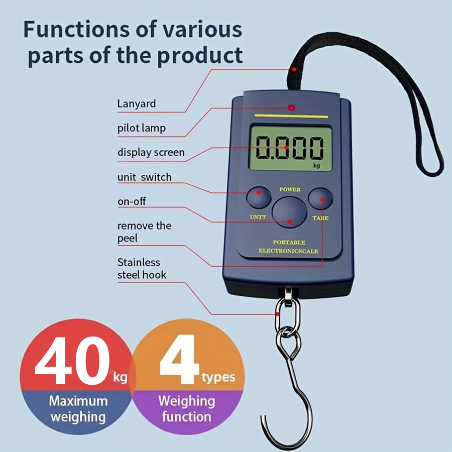 Gadgets For Electronics - 40kg multifuncional mini eletrônico digital portátil
