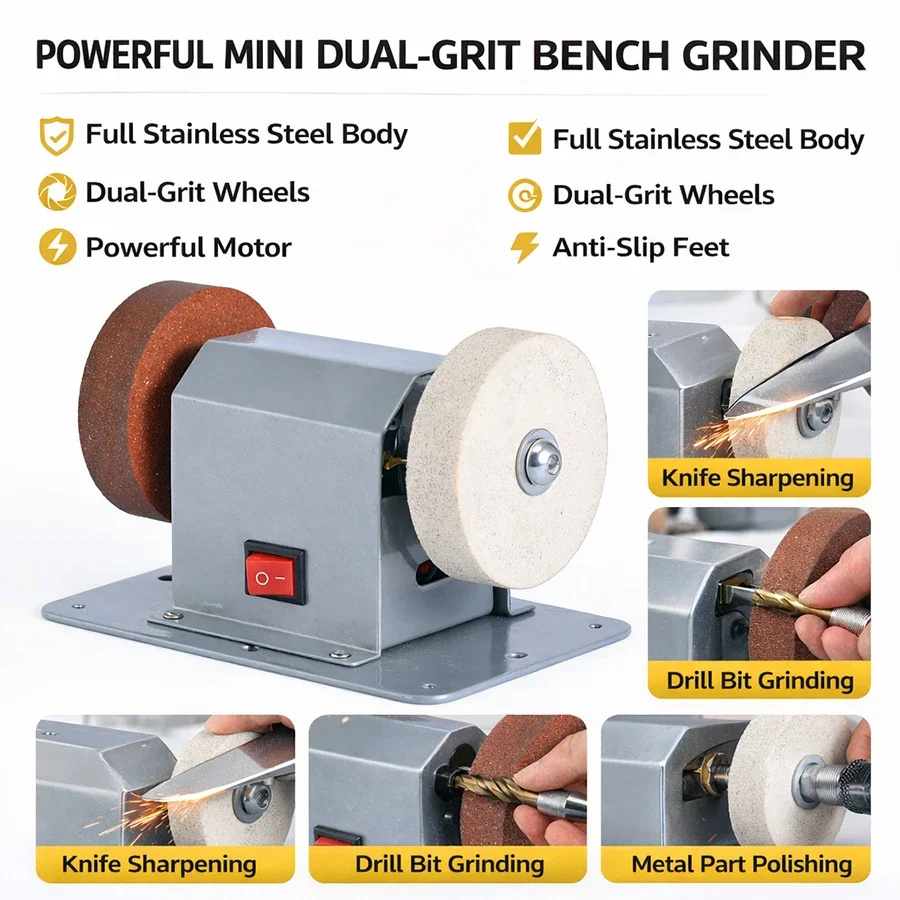 Electric Gadget - Mini Esmerilhadeira Elétrica, Corpo em Aço
