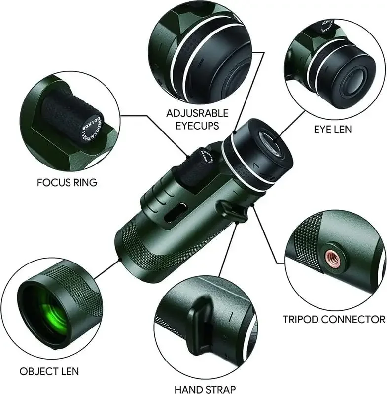 Monocular HD 80x100 para adapt - Auto Tracking Tripod avaliação e preço