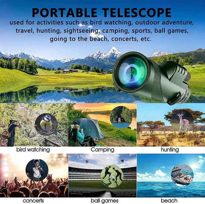Monocular HD 80x100 para adapt - Auto Tracking Tripod avaliação e preço